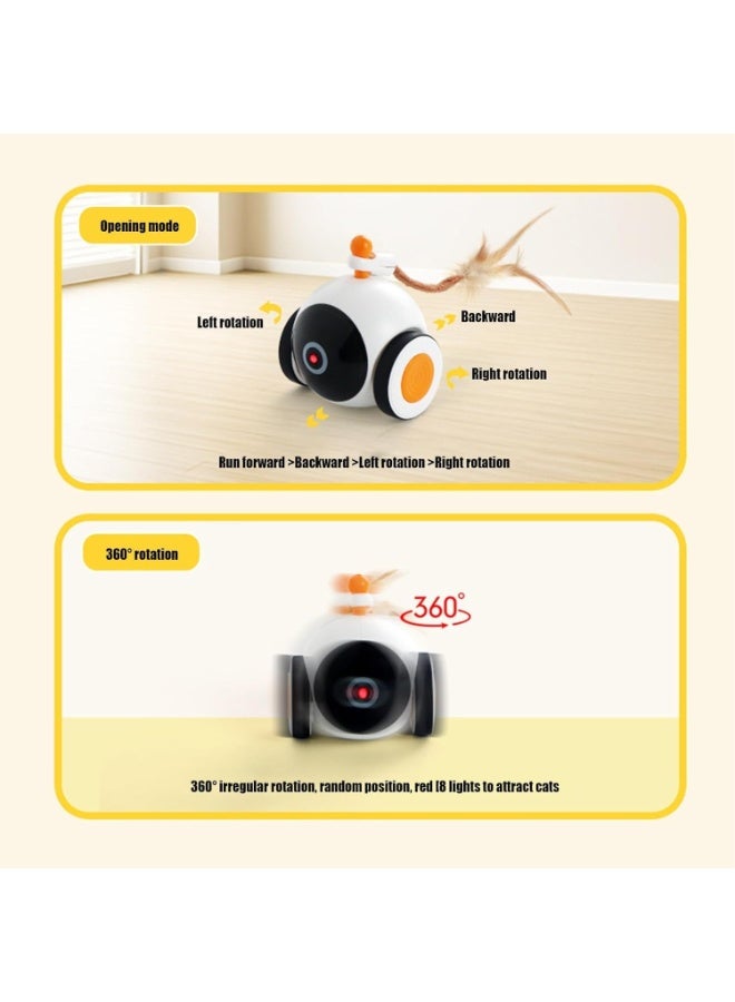 XVersion Interactive Electronic Cat Toy Ball with Feather | Motion-Activated Smart Rolling Toy, 360° Rotation, USB Rechargeable Automatic Indoor Exercise Toy for Cats - Image 3