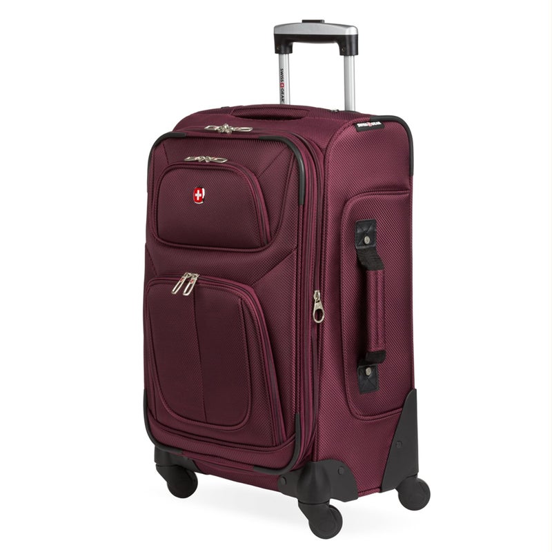 SWISSGEAR Sion Softside Expandable Spinner Luggage Durable Lightweight Travel Suitcase, Merlot, Carry-On 21-Inch - Image 1
