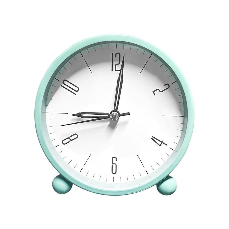 RENARSH Vintage Twin Bell Analog Display Table Alarm Clock with Night LED Light Heavy Slippers Extra Loud Alarm Clock for Student and Kids Bedroom (Blue) - Image 1