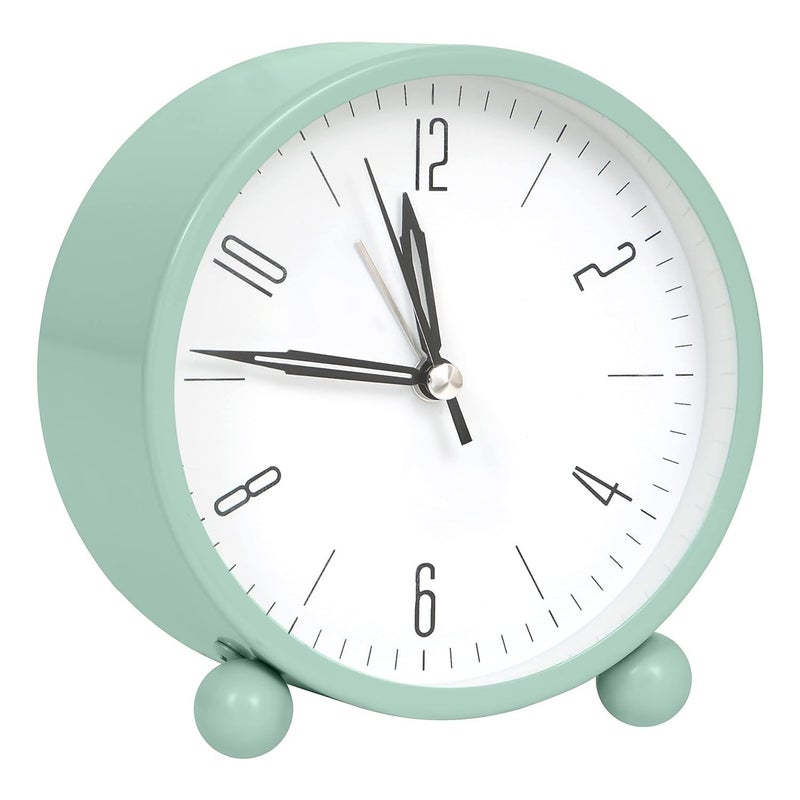 RENARSH Vintage Twin Bell Analog Display Table Alarm Clock with Night LED Light Heavy Slippers Extra Loud Alarm Clock for Student and Kids Bedroom (Blue) - Image 3