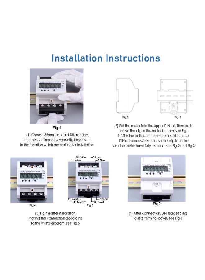 NIBEMINENT Digital Electric Power Meter With LCD Backlight Display White - Image 2