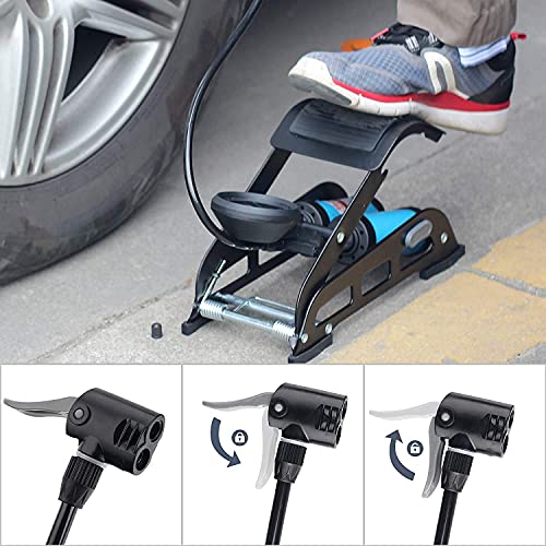 Styxon/Portable Floor Bike Pump with Pressure Gauge,Double Cylinder Foot Pump is Suitable for Bicycle, Motorcycle, Car, Ball and Other Inflatable Products,Floor Pump for Bike Tires - Image 5