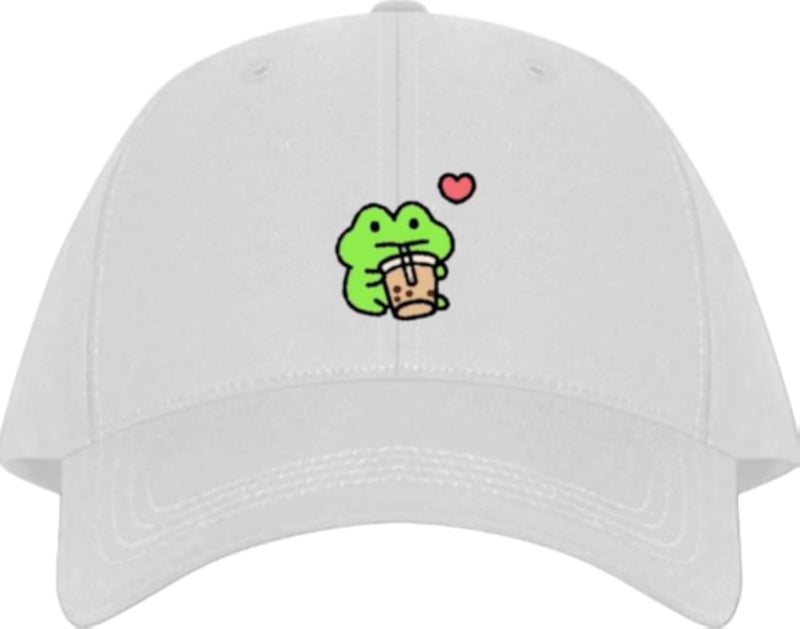 Frog Plain unisex baseball cap White 2