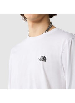 THE NORTH FACE M L/S Simple Dome Tee White T-Shirt  - Image 4
