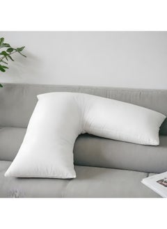 Rest Maternity V-Shaped Extra Smooth Pillow 70X70Cm Suitable For Neck And Back Support Sleeper Pillow Head Support Microfiber Pain Relief White  - Image 2