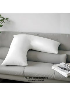 Rest Maternity V-Shaped Extra Smooth Pillow 70X70Cm Suitable For Neck And Back Support Sleeper Pillow Head Support Microfiber Pain Relief White  - Image 3