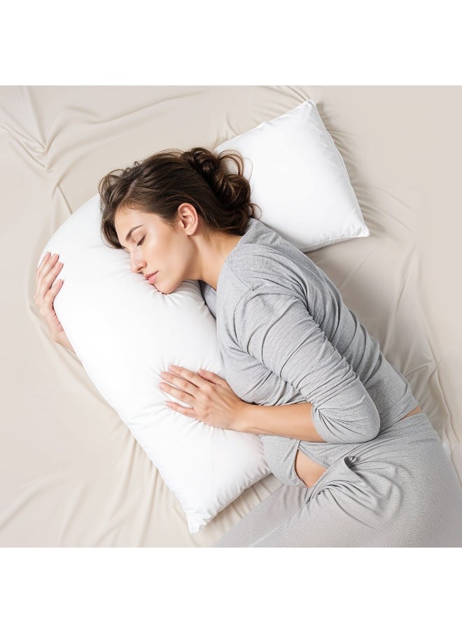 Rest Maternity V-Shaped Extra Smooth Pillow 70X70Cm Suitable For Neck And Back Support Sleeper Pillow Head Support Microfiber Pain Relief White  - Image 1