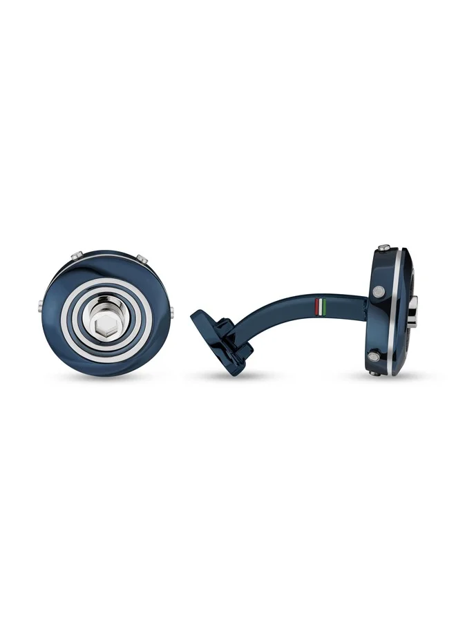 Ducati Corse Speciale Silver and Blue Luxury Cufflinks For Men
