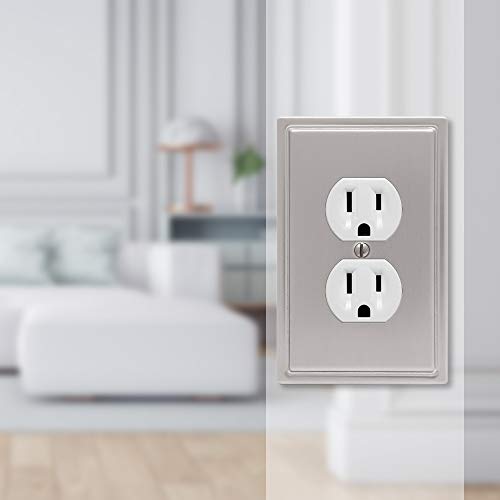 Amerelle 149DBN Chelsea Wallplate, 1 Duplex, Brushed Nickel - Image 3
