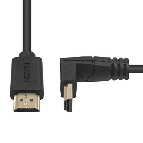 Poyiccot HDMI 2.0 Male to Male Cable 90 Degree, 2 Feet / 60cm HDMI Male to Male Downward Angle Cable 60Hz, 4K * 2K Gold Plated High Speed (M/M Down) - Image 3