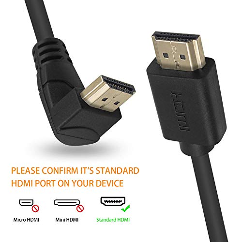 Poyiccot HDMI 2.0 Male to Male Cable 90 Degree, 2 Feet / 60cm HDMI Male to Male Downward Angle Cable 60Hz, 4K * 2K Gold Plated High Speed (M/M Down) - Image 5