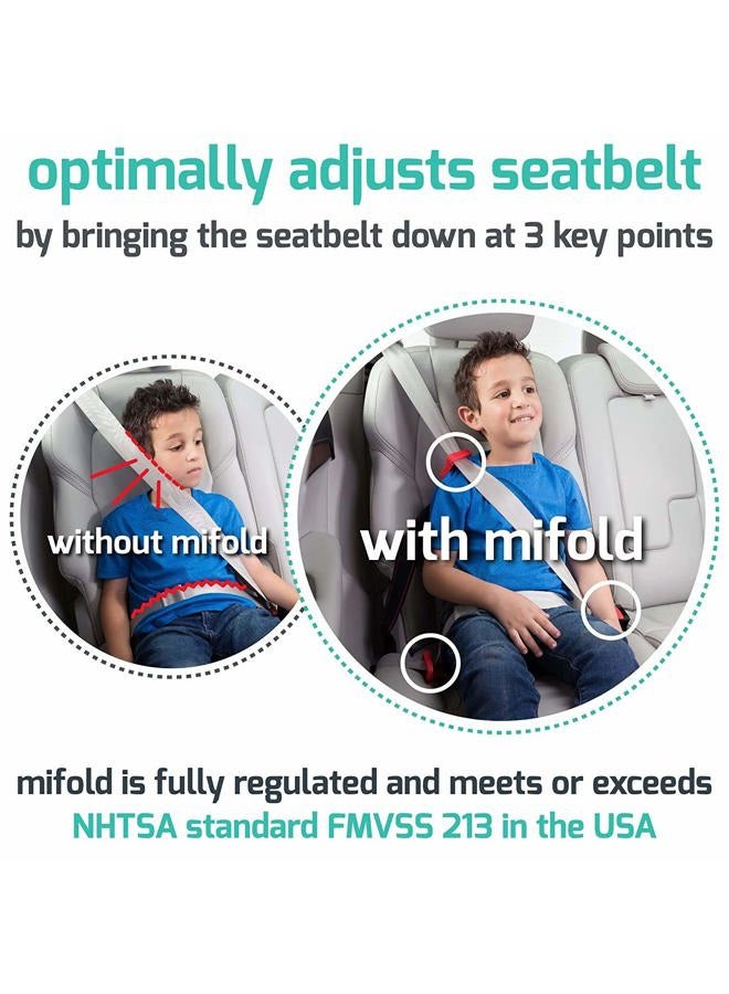 mifold New mifold Comfort Grab-and-go Car Booster Seat- 3X Thicker Cushion! Compact and Portable for Every Day and Carpooling, Travel, Taxis etc. Narrow and Lightweight car seat, Royal Purple - Image 5