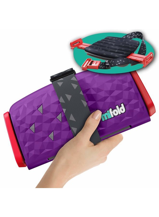 mifold New mifold Comfort Grab-and-go Car Booster Seat- 3X Thicker Cushion! Compact and Portable for Every Day and Carpooling, Travel, Taxis etc. Narrow and Lightweight car seat, Royal Purple - Image 1