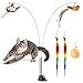Potaroma Suction Cup Cat Wand Toys DualWand Interactive Kitten Toy for Indoor Cats with 5 Pcs Feathers Balls Attachments Charcoal Base - Image 3