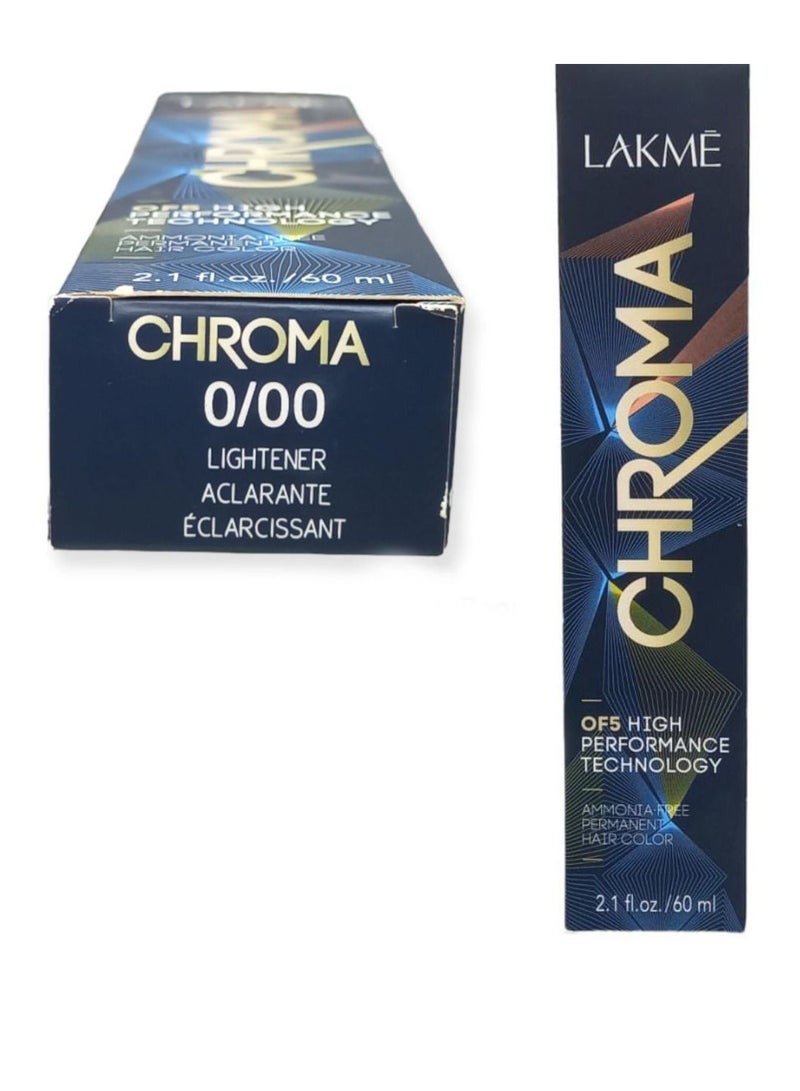 LAKME Permanent Hair Dye Ammonia Chroma 0/00 Lightener 60ml - Image 1