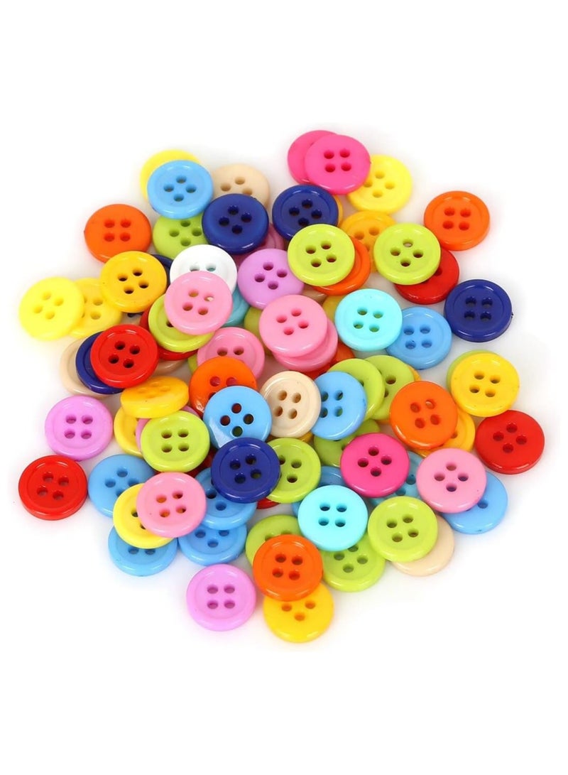 SOLDOUT Round Resin Sewing Buttons for Craft Round Sewing Buttons Scrapbook DIY Home Decoration Accessories (11mm, 100 PCS) - Image 1