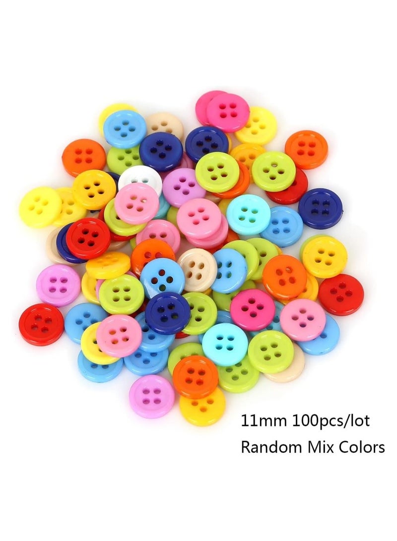 SOLDOUT Round Resin Sewing Buttons for Craft Round Sewing Buttons Scrapbook DIY Home Decoration Accessories (11mm, 100 PCS) - Image 2