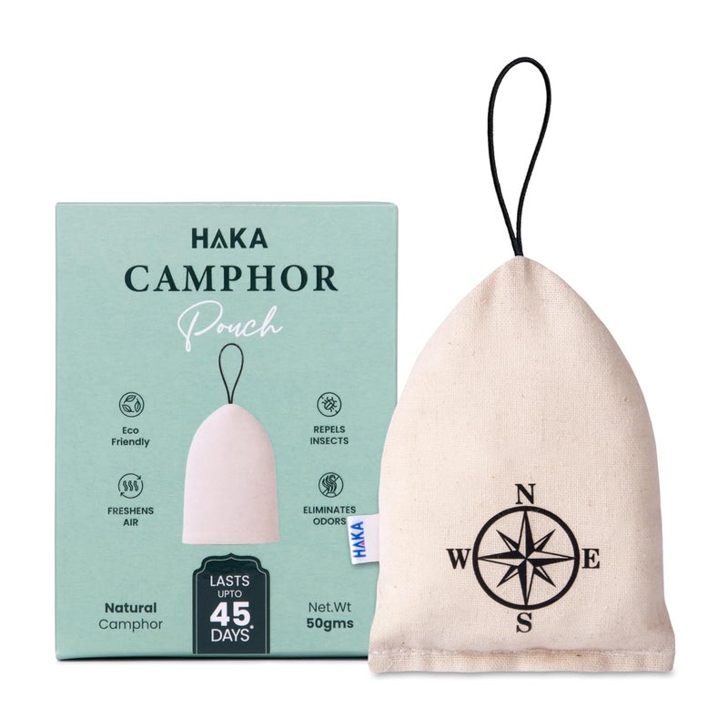 Haka Camphor Dome Pouch for Car/Wardrobe/Bathroom & Room - 100% Pure Camphor | Multipurpose Natural Chemical Free Air Freshener | Eco-Friendly Aroma Bag (Pack of 2) (Evil Eye, Compass, Natural) - Image 3