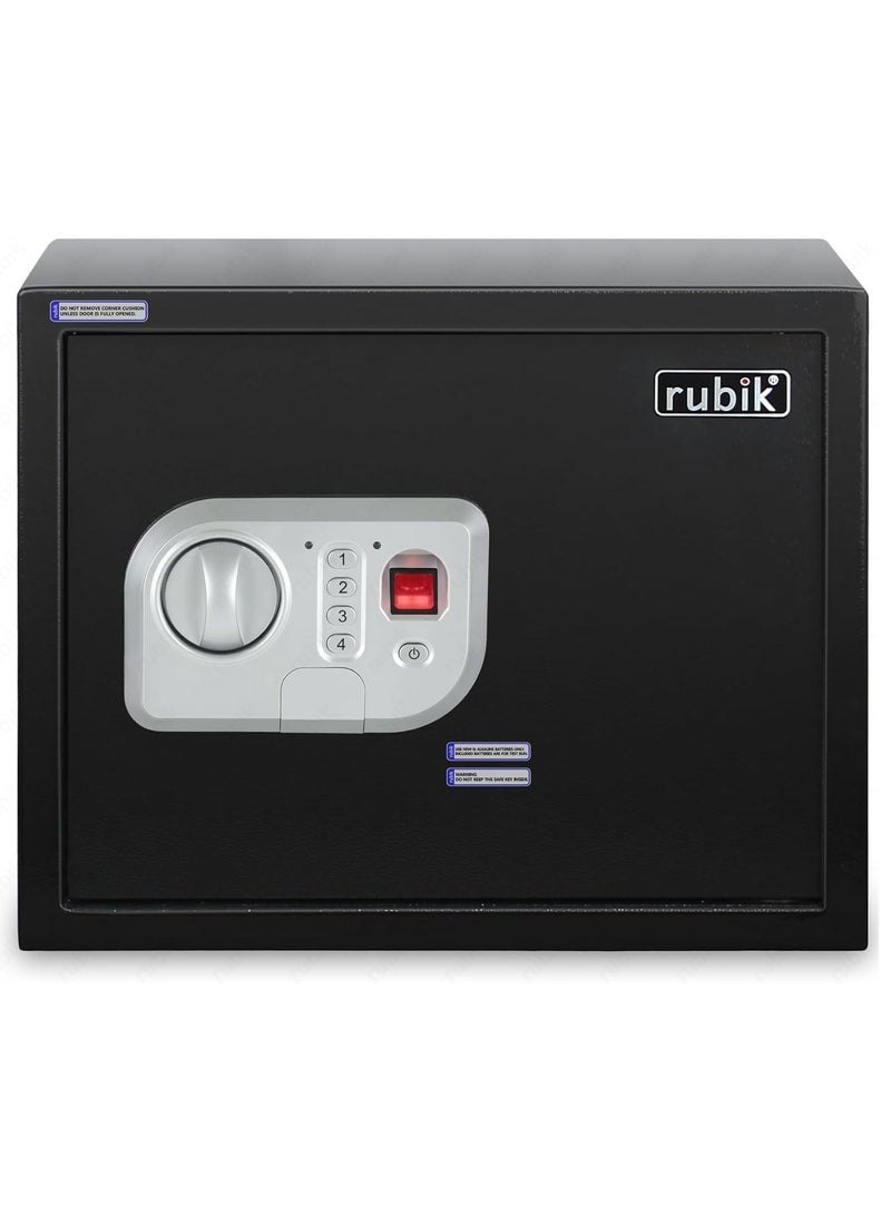 Rubik Large Safe Box Biometric Fingerprint, Digital Keypad and Key Lock, A4 Document Size Safety Locker for Home Office RBFPN30 (8kg, 30x38x30cm) Black - Image 3