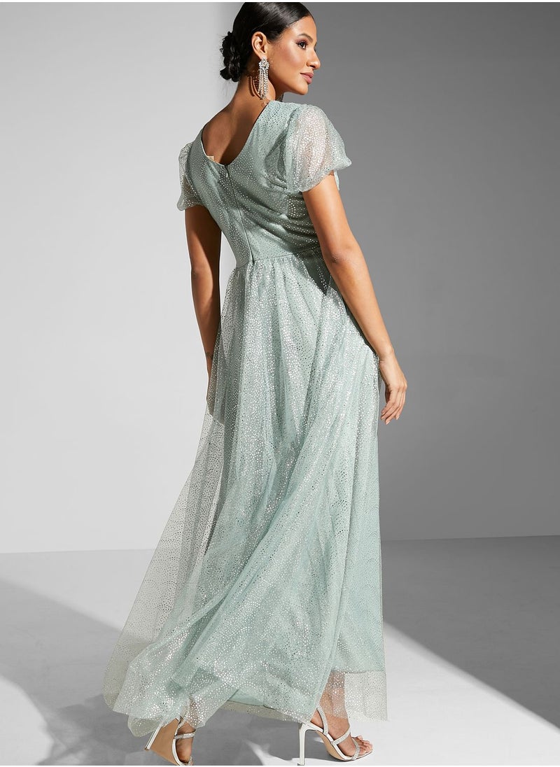 Ella Limited Edition - Shiny Puff Shoulder Gown - Image 1