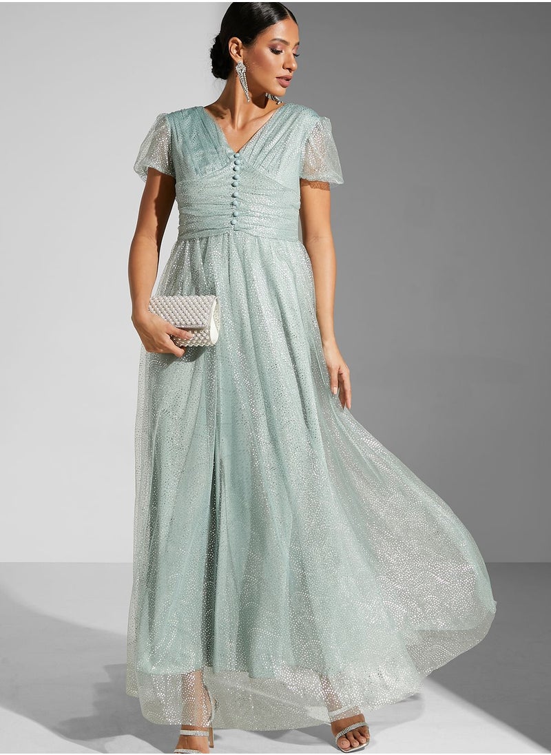 Ella Limited Edition - Shiny Puff Shoulder Gown - Image 1