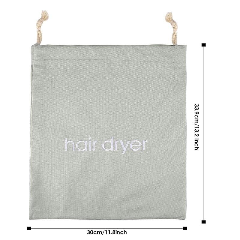 ERKXD Hair Dryer Bags Drawstring Bag Container Hairdryer Bag for travel bathroom (Light Grey) - Image 2