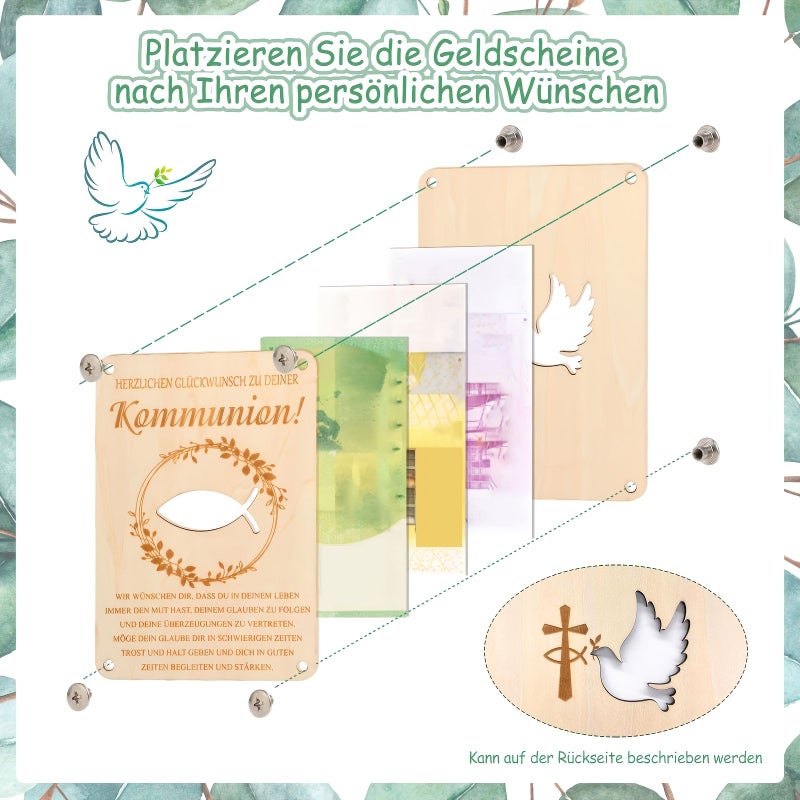 Wooden Communion Money Gift Box With Fish Design For Girls Boys Party Favor - Image 4