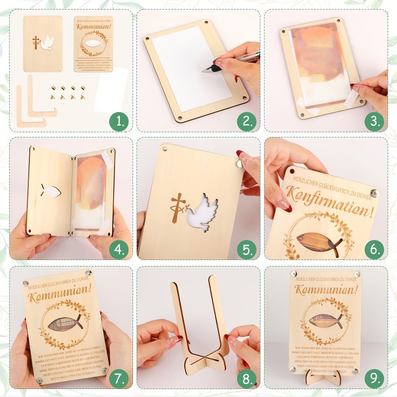 Wooden Communion Money Gift Box With Fish Design For Girls Boys Party Favor - Image 2