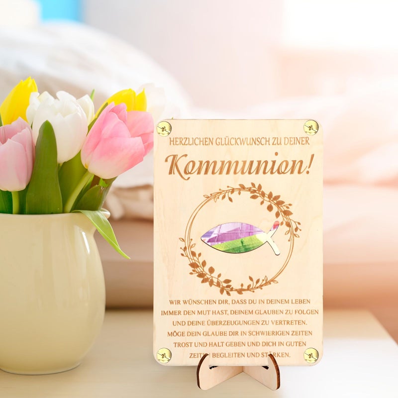 Wooden Communion Money Gift Box With Fish Design For Girls Boys Party Favor - Image 5