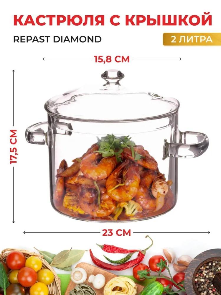 Repast Sapphire, Borosilicate Glass, 2L Cooking Pot - Image 3