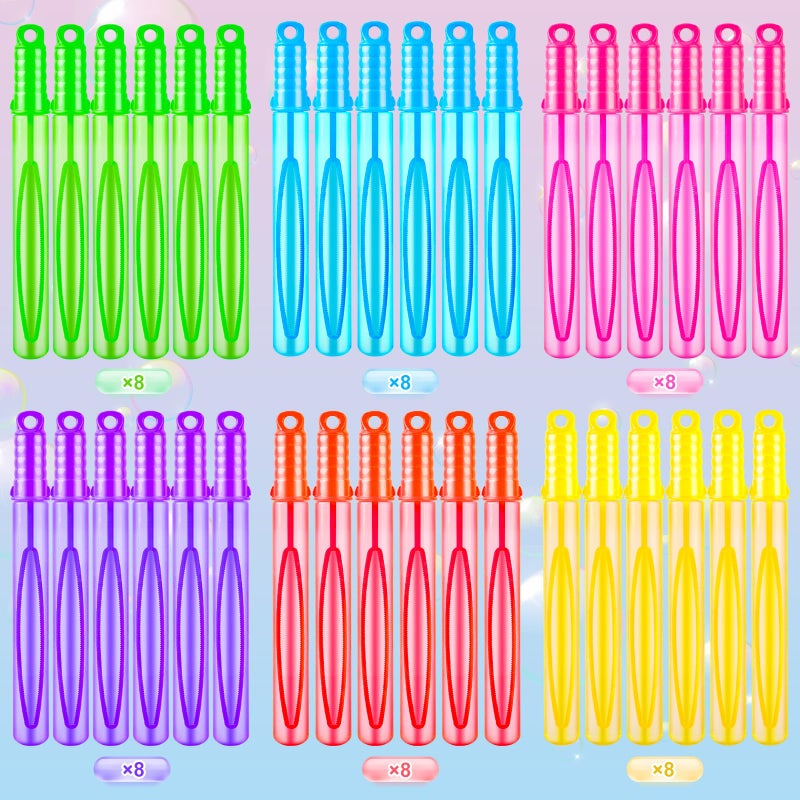ZIRSENG Bubble Wands 48 Piece In 6 Colors  2Oz Bubbles Party Favors Bulk For Kids  Summer Outdoor Gifts For Boys Girls  Themed Birthday  Carnival  Wedding  Classroom Prizes  Ideal Goodies Bags Stuffers - Image 4