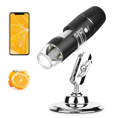 mafiti Handheld Digital Microscope Wireless Portable for Kids Adults 50x-1000x Magnification with 360 Rotate Stand Compatible with iOS/Android iPhone, iPad - Image 1