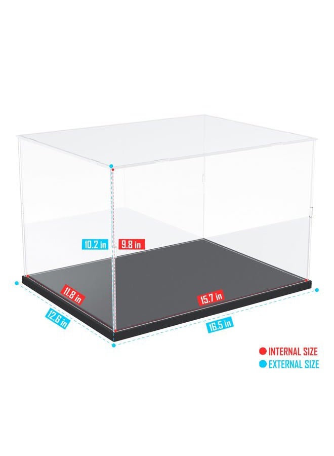 Choowin Acrylic Display Case for Lego 76419 21060 Thickened Clear Acrylic Display Box for Collectibles Countertop Display Case for Action Figures Model Toy Dustproof Showcase(Black Base) - Image 2