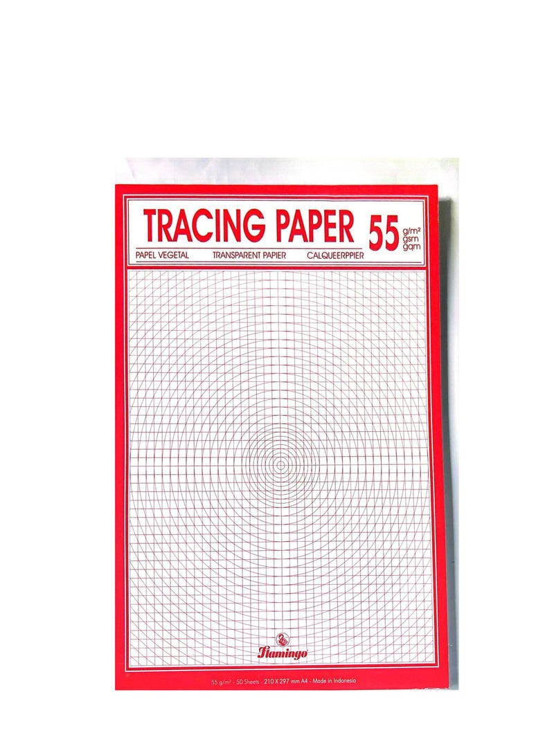 Flamingo A4 Artist’s Tracing Paper, 50 Sheets - Image 1