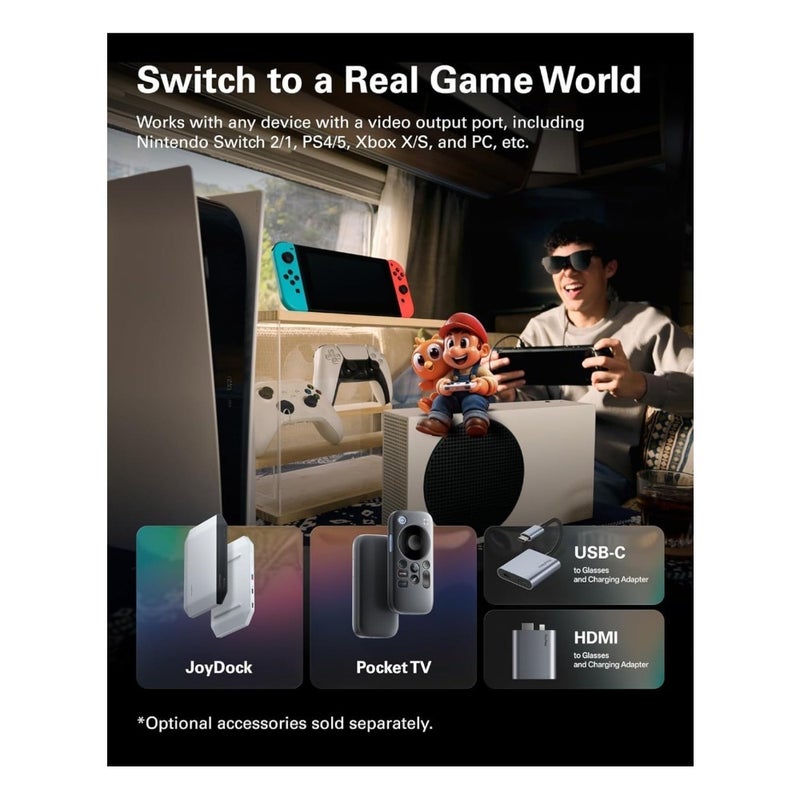 RayNeo Air 3s Pro AR/XR Glasses, 201" 120Hz FHD HueView Display, Portable AR Video Eyewear Gaming Glasses for iPhone 16/15, Android, Mac, Switch, PS5, Steam Deck - Next-Gen Wearable Theater-3Spro - Image 3