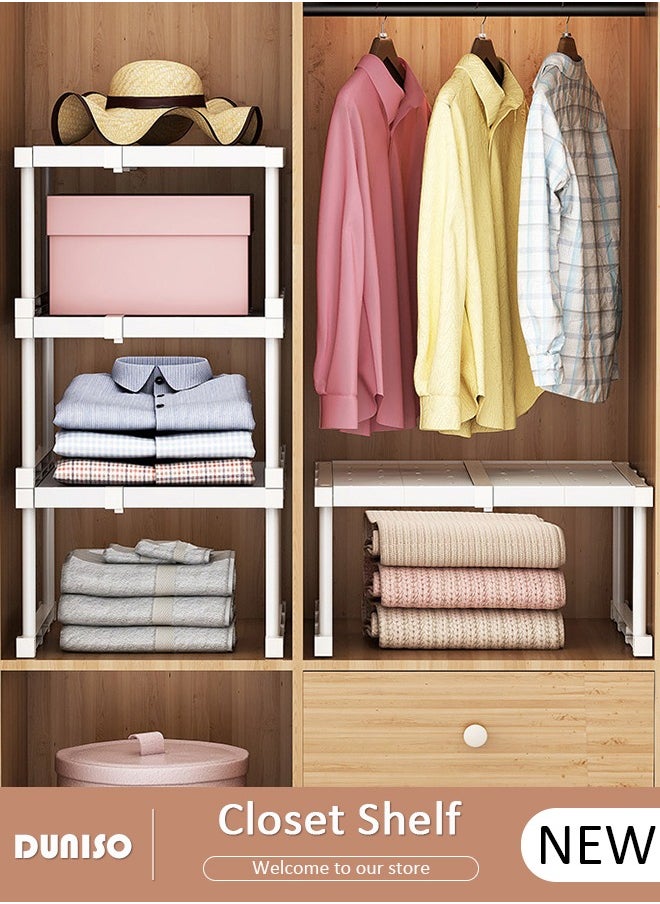 DUNISO - Stackable Closet Shelf, Removable and Expandable Shelves, Wear-Resistant Detachable Shoe Rack, Under Sink Organizers and Storage for Space Save, Adjustable Shelf Rack for Bathroom Kitchen Balcony Cloakroom - Image 1