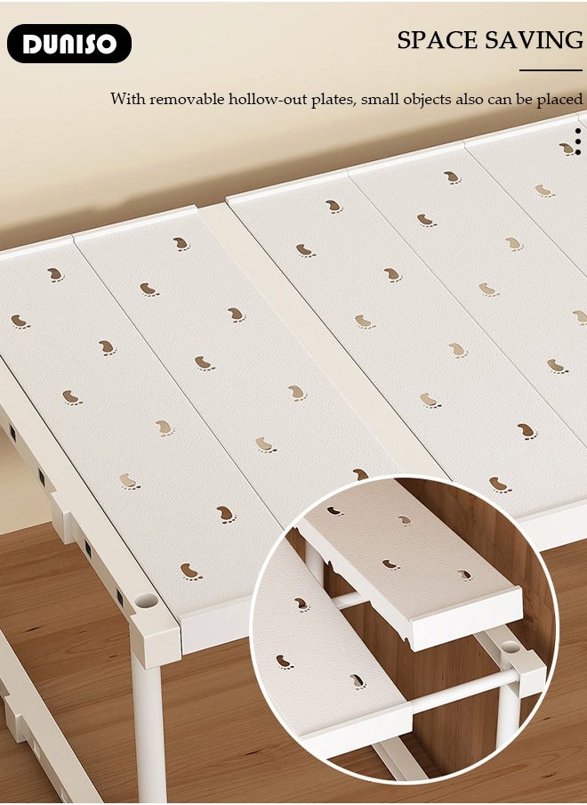 DUNISO - Stackable Closet Shelf, Removable and Expandable Shelves, Wear-Resistant Detachable Shoe Rack, Under Sink Organizers and Storage for Space Save, Adjustable Shelf Rack for Bathroom Kitchen Balcony Cloakroom - Image 1