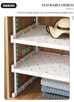 DUNISO Stackable Closet Shelf, Removable and Expandable Shelves, Wear-Resistant Detachable Shoe Rack, Under Sink Organizers and Storage for Space Save, Adjustable Shelf Rack for Bathroom Kitchen Balcony Cloakroom  - Image 5