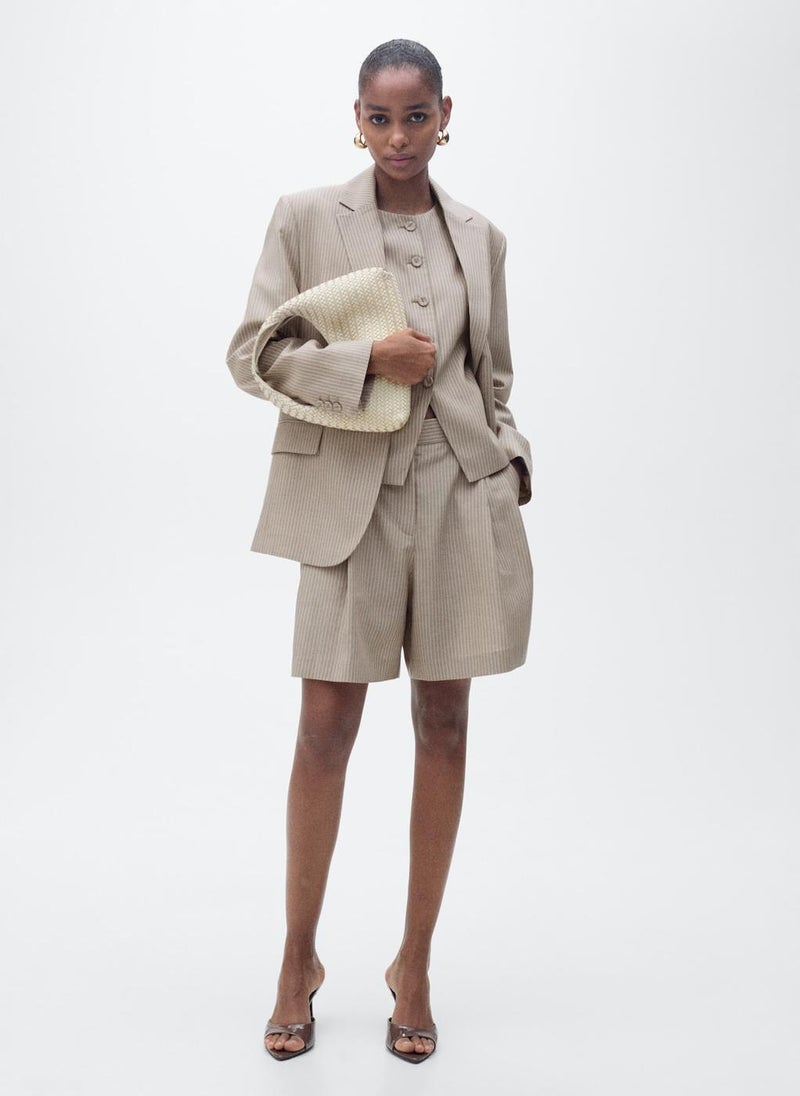 MANGO - Striped Suit Bermuda Shorts - Image 1