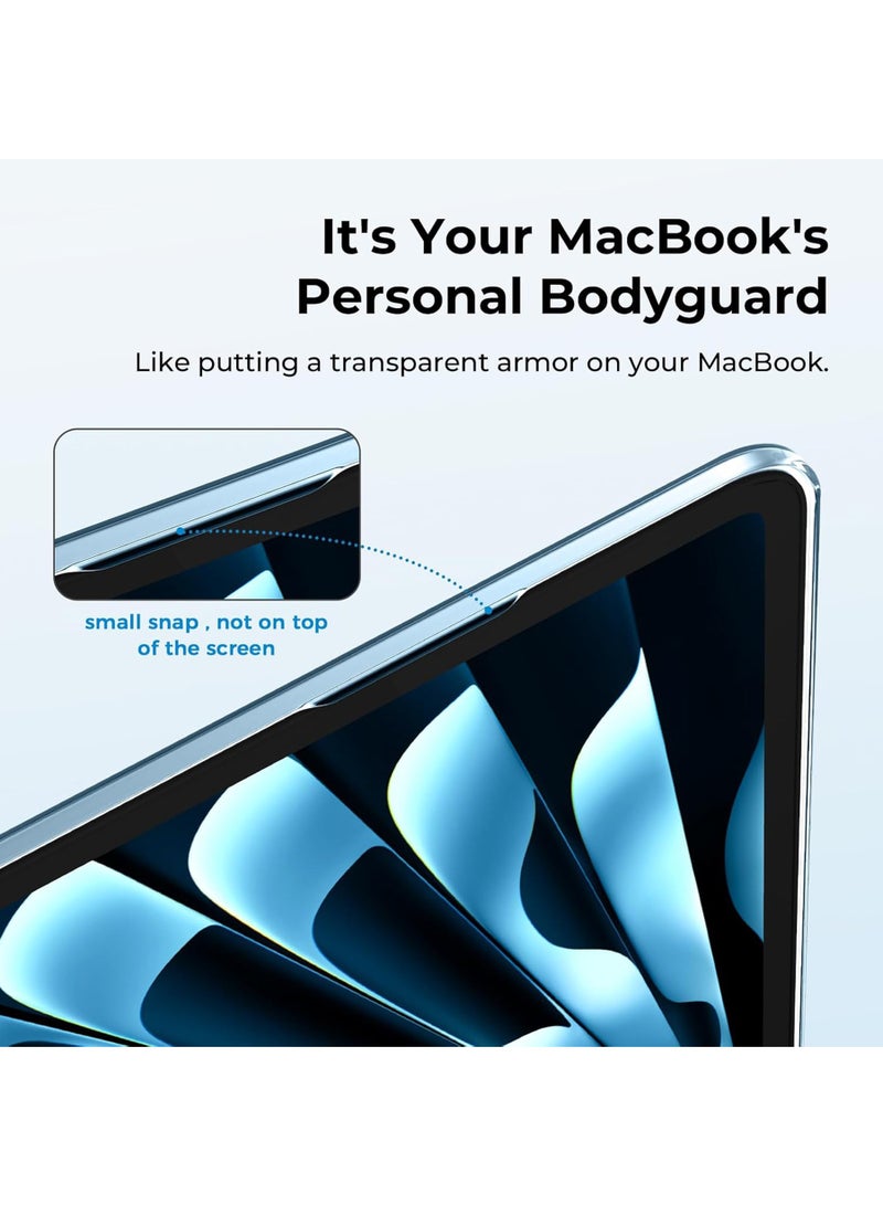 Rock Pow Case Compatible for New MacBook Air 13.6 inch M4 M3 M2 2025 2024 2022 Release,A3240 A3113 A2681 [Official Sky Blue Match] [Logo-Clear],M2 M3 M4 Air 13 Plastic Hard Shell Cover-Crystal Sky Blue - Image 5