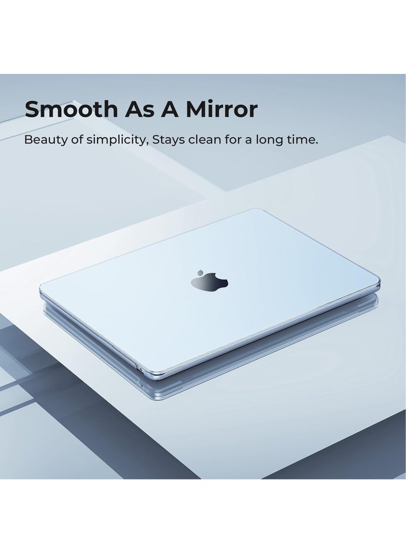 Rock Pow Case Compatible for New MacBook Air 13.6 inch M4 M3 M2 2025 2024 2022 Release,A3240 A3113 A2681 [Official Sky Blue Match] [Logo-Clear],M2 M3 M4 Air 13 Plastic Hard Shell Cover-Crystal Sky Blue - Image 4