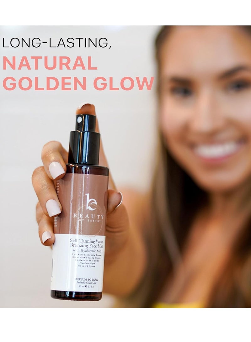 Beauty by Earth Beauty by Earth Self Tanning Face Mist - Medium to Dark Fake Tan Face Tanning Spray - Sunless Tanning Spray Facial Tanner - Face Tan Spray - Tanning Water Spray - Face Tanner Mist - Image 4