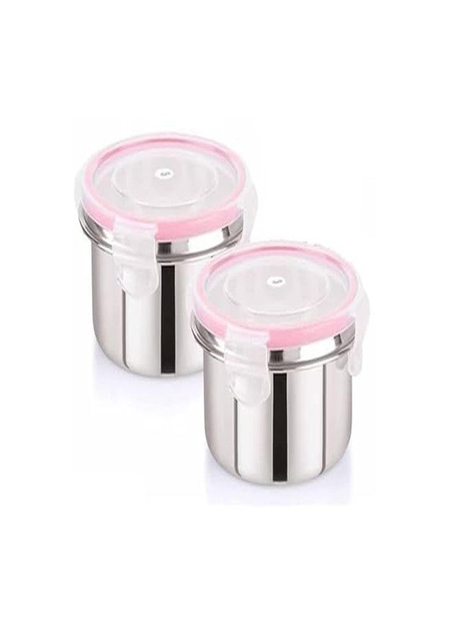 ODMART Stainless Steel Tiffin Containers Leak Proof Click & Seal Airtight Lunch Box Rust Free Easy Grip Travel Containers 250ml 350ml Tumbler Fusion (Pack of 2) - Image 1