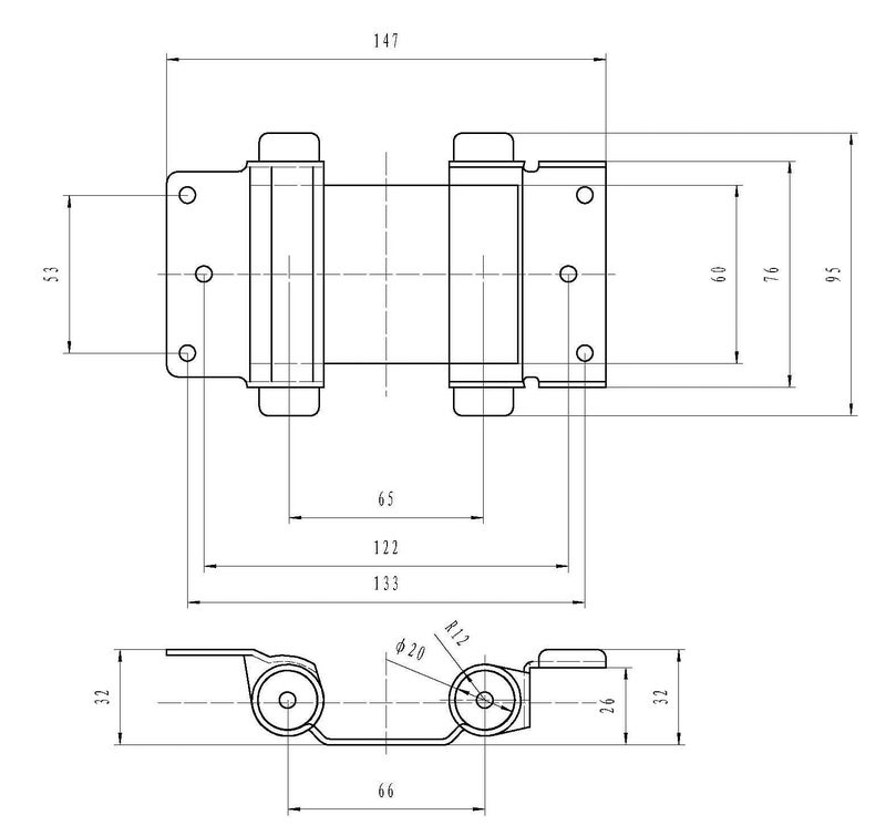 Onward Richelieu 810Fbb Onward Double Action Spring Hinge For Interior Door 3 3/4-Inch (95 Mm) Black Finish 2 Pack - Image 3