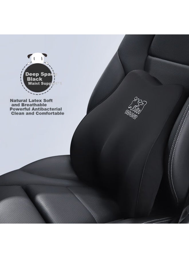 Aichewu Car Headrest And Lumbar Support Latex Set, Neck Pillow, Lumbar Pillow, Cushion, Car Accessories