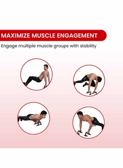 ENDLESS  Endless EL1042 Push Up Stands With Foam Handle | Blank and Red | Material : Steel, Plastic | For Upper Body Workouts with Comfortable Foam Grip and Non-Slip Bars and Less Wrist Strain  - Image 2