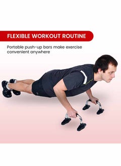 ENDLESS  Endless EL1042 Push Up Stands With Foam Handle | Blank and Red | Material : Steel, Plastic | For Upper Body Workouts with Comfortable Foam Grip and Non-Slip Bars and Less Wrist Strain  - Image 4