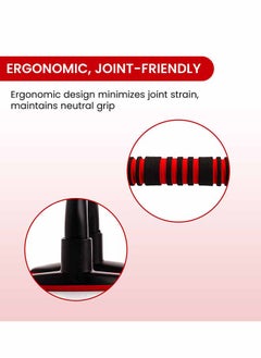 ENDLESS  Endless EL1042 Push Up Stands With Foam Handle | Blank and Red | Material : Steel, Plastic | For Upper Body Workouts with Comfortable Foam Grip and Non-Slip Bars and Less Wrist Strain  - Image 5