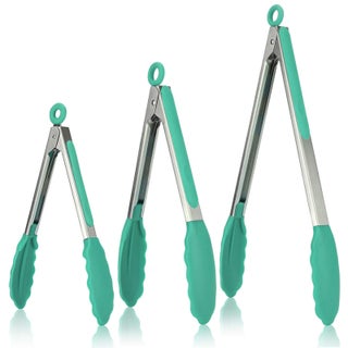 Kitchen Tongs, U-Taste 7/9/12 inches Cooking Tongs, with 600ºF High Heat-Resistant Non-Stick Silicone Tips, 18/8 Stainless Steel Handle, for Food Grill, Salad, BBQ, Frying, Serving, Pack of 3(Teal) - pzsku/ZE6F5686DB8129B222C4DZ/45/1749374763/a619097c-871b-445f-b331-8dbffd86cc01