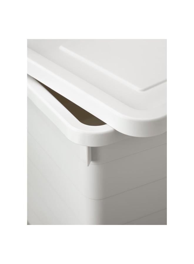 إيروريكس صندوق تخزين مع غطاء، أبيض، 38X76X30 سم - Image 2